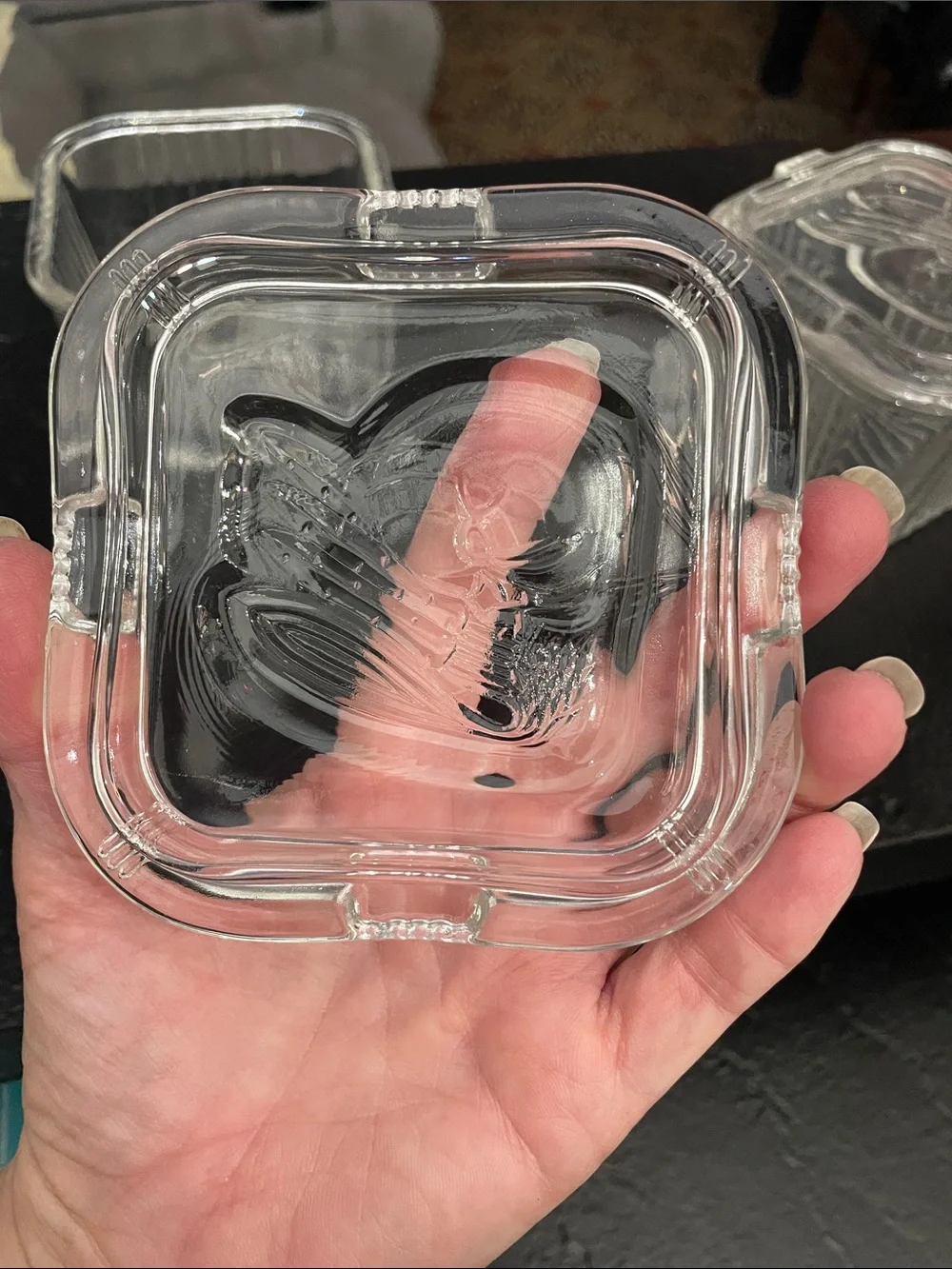 Federal Glass Clear Glass Square Storage Jars with Lids - Set of 2